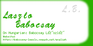 laszlo babocsay business card